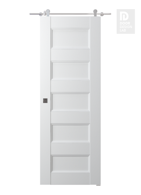 Oxford Uno 07 4R Snow White Modern Interior Barn Door by Belldinni