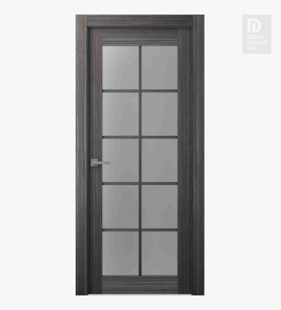 Palladio 10 Lite Vetro Gray Oak Modern Interior Door by Belldinni