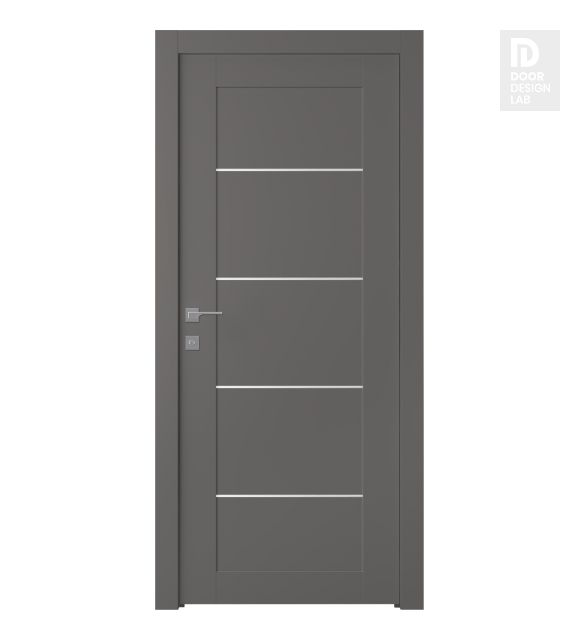 Avon 07 4H Gray Matte Modern Interior Door by Belldinni