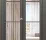 Avon 4 Lite Clear Vetro Gray Matte Modern Interior Bifold Doors by Belldinni