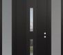 DIAMOND A6 60" X 96" BLACK/BLACK CLEAR GLASS PANEL BLACK RHI WITH 2 SIDELITES AND TRANSOM FROSTED GLASS