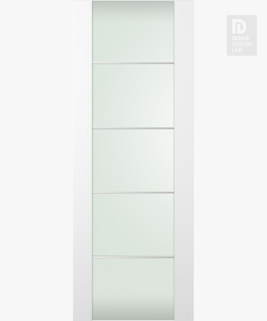 Modern Interior DOOR SLAB SMART PRO H3G 4H VETRO POLAR WHITE 18" X 80" X 1 3/4" TEMPERED FROSTED GLASS