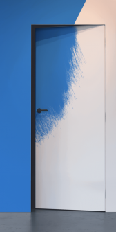 Primed Door Example For Painting In Blue