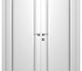 Aurum 1 Vetro Polar White Modern Interior Double Swing Doors by Belldinni