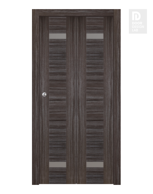 Perla Vetro Gray Oak Modern Interior Bifold Doors by Belldinni