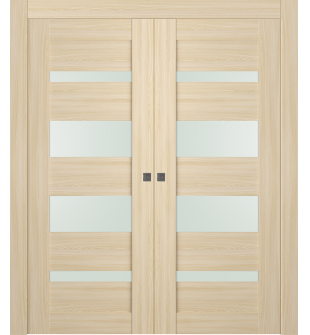 Avon 07-01 Vetro Loire Ash Double pocket doors