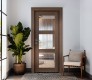 Avon 3 Lite Clear Vetro Pecan Nutwood Double doors