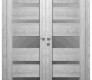 Avon 07-05 Vetro Ribeira Ash Modern Interior Double Swing Doors by Belldinni