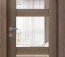 Avon 3 Lite Clear Vetro Pecan Nutwood Modern Interior Door by Belldinni