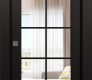 Avon 10 Lite Clear Black Matte Modern Interior Pocket Door by Belldinni