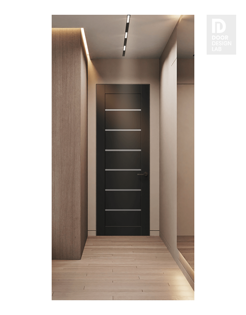 Alba Black Matte Modern Interior Frameless Door by Belldinni