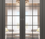 Avon 10 Lite Clear Gray Matte Modern Interior Double Pocket Doors by Belldinni