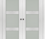 Avon 4 Lite Vetro Ribeira Ash Modern Interior Double Pocket Doors by Belldinni