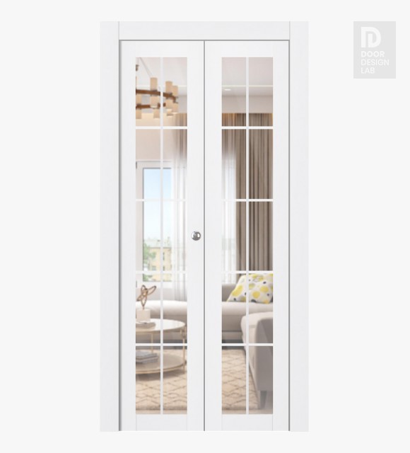 Palladio 10 Lite Clear Vetro Bianco Noble Modern Interior Bifold Doors by Belldinni