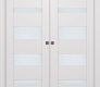Avon 07-01 Vetro Snow White Modern Interior Double Pocket Doors by Belldinni