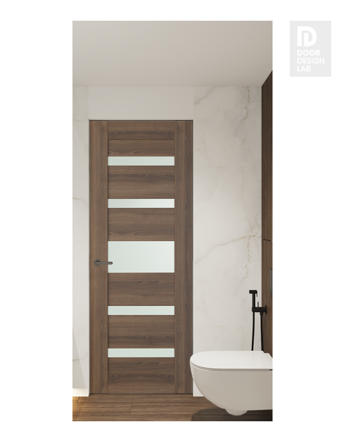 Avon 07-05 Vetro Pecan Nutwood Modern Interior Frameless Door by Belldinni