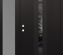 Modern Steel Front Door DIAMOND A4 50" X 80" BLACK/BLACK MIRRORED GLASS PANEL BLACK RHI WITH SIDELITE FROSTED GLASS