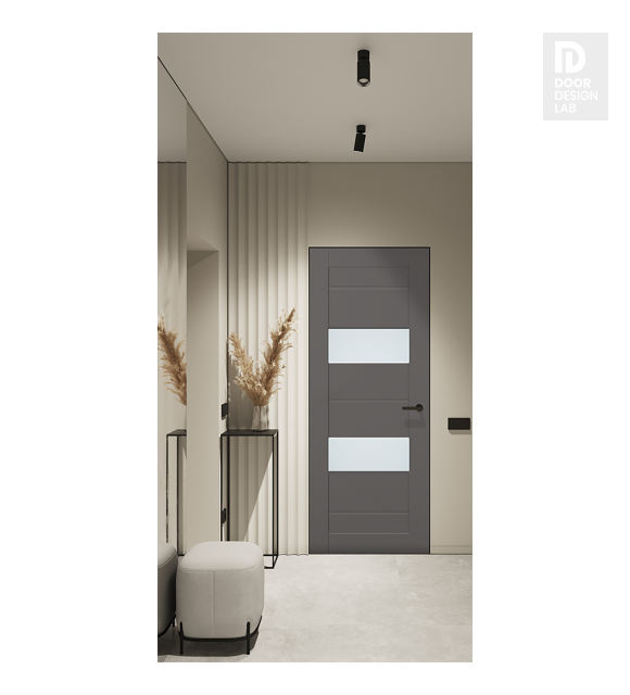Vita Vetro Gray Matte Modern Interior Frameless Door by Belldinni