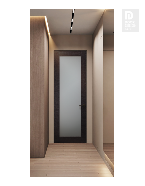 Avanti 207 Vetro Black Apricot Modern Interior Frameless Door by Belldinni