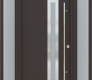 MODERN FRONT STEEL DOOR WITH SIDELITES ZEPHYR BROWN/WHITE 61 1/16" X 81 11/16" LHI