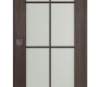 Avon 8 Lite Vetro Veralinga Oak Modern Interior Barn Door by Belldinni