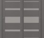 Avon 07-03 Vetro Gray Matte Modern Interior Bypass Doors by Belldinni
