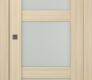 Avon 3 Lite Vetro Loire Ash Modern Interior Pocket Door by Belldinni