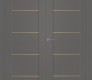 Avon 01 4H Gold Gray Matte Modern Interior Double Swing Doors by Belldinni