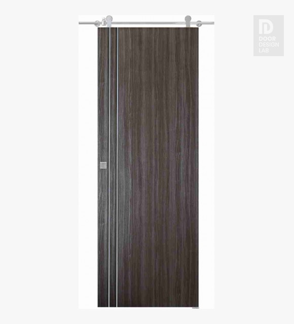 Palladio 2V Gray Oak Modern Interior Barn Door by Belldinni