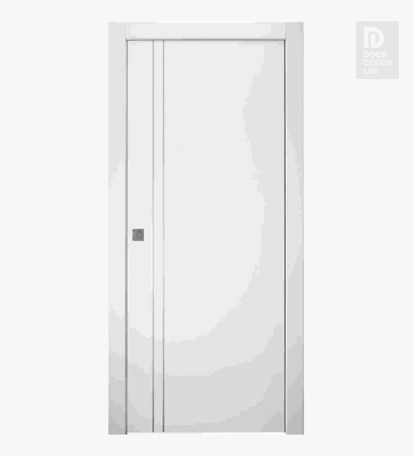 Smart Pro 2V Polar White Modern Interior Pocket Door by Belldinni