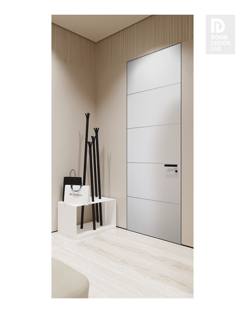 Arvika Polar White Modern Interior Frameless Door by Belldinni