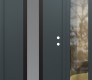Modern Steel Front Door DIAMOND A1 52" X 80" ANTHRACITE/ANTHRACITE FROSTED GLASS PANEL BLACK LHI WITH SIDELITE CLEAR GLASS
