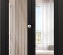 Avon 207 Clear Vetro Black Matte Modern Interior Bifold Doors by Belldinni