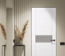 Edna Vetro Snow White Modern Interior Frameless Door by Belldinni