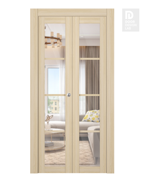 Avon 4 Lite Clear Vetro Loire Ash Modern Interior Bifold Doors by Belldinni