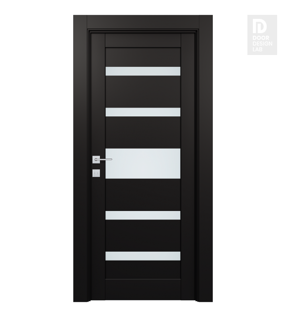 Avon 07-05 Vetro Black Matte Modern Interior Door by Belldinni
