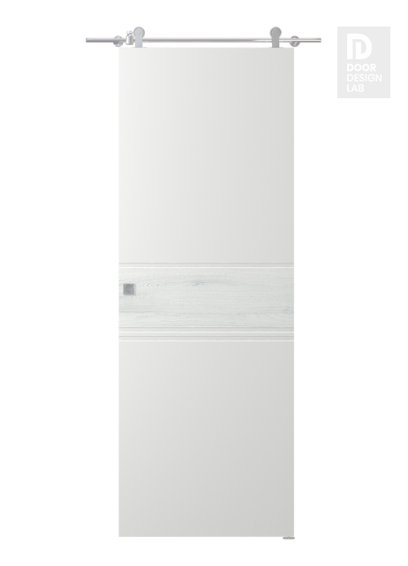 Twinwood 2 Polar White Modern Interior Barn Door by Belldinni