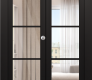 Avon 5 Lite Clear Vetro Black Matte Modern Interior Bifold Doors by Belldinni