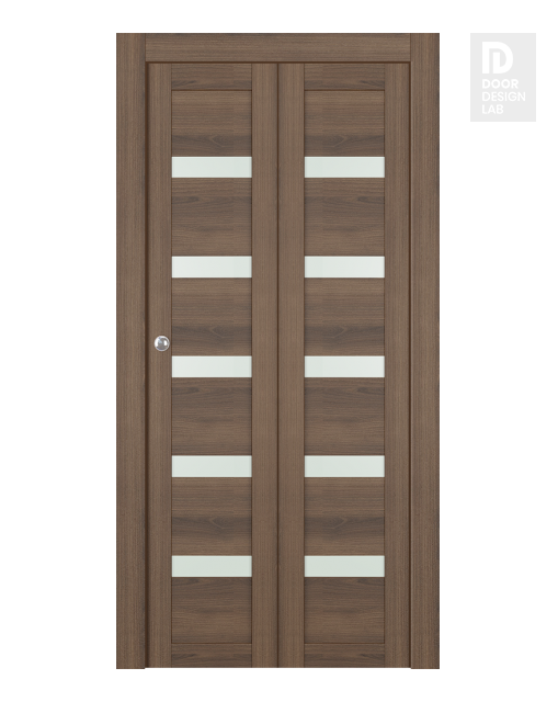 Avon 07-04 Vetro Pecan Nutwood Modern Interior Bifold Doors by Belldinni