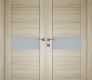 Edna Vetro Shambor Modern Interior Double Swing Doors by Belldinni