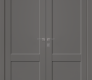 Shaker 2 Panel Gray Matte Modern Interior Double Swing Doors by Belldinni