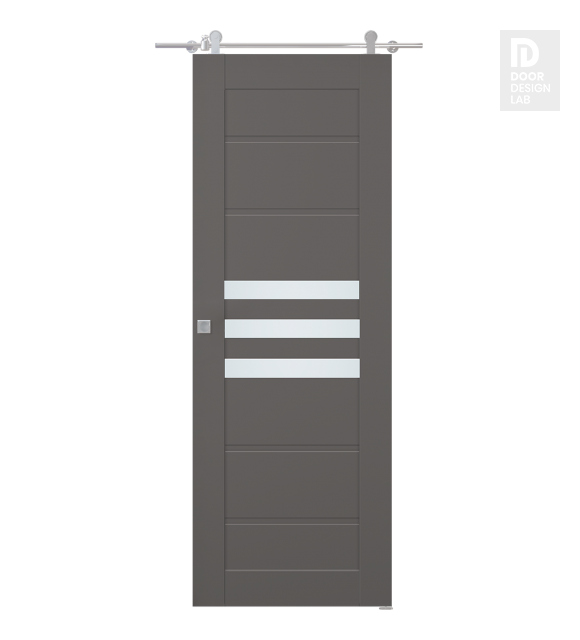 Dome Vetro Gray Matte Modern Interior Barn Door by Belldinni