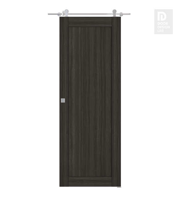 Shaker 1 Panel Gray Oak Modern Interior Barn Door by Belldinni