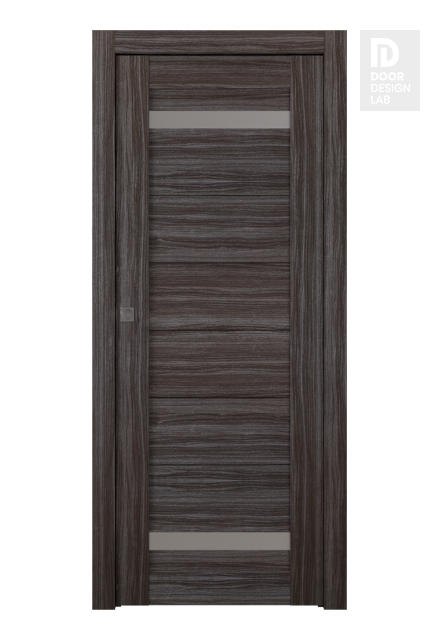 Perla Vetro Gray Oak Modern Interior Pocket Door by Belldinni