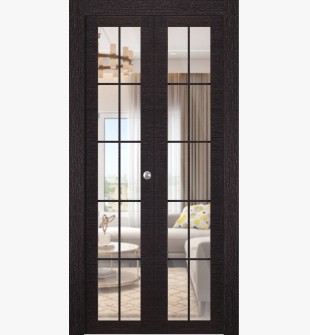 Avanti 10 Lite Clear Vetro Black Apricot Bi-folding doors