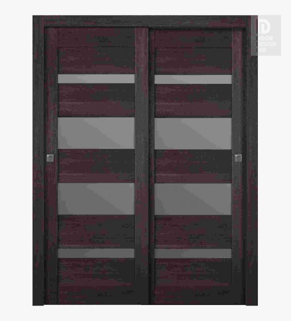 Avon 07-01 Vetro Veralinga Oak Modern Interior Bypass Doors by Belldinni