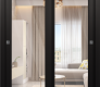 Avon 207 Clear Vetro Black Matte Modern Interior Bypass Doors by Belldinni