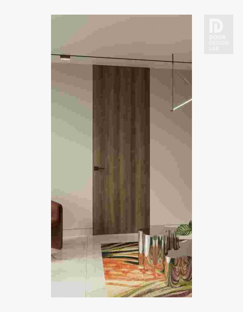 Optima Pecan Nutwood Modern Interior Frameless Door by Belldinni