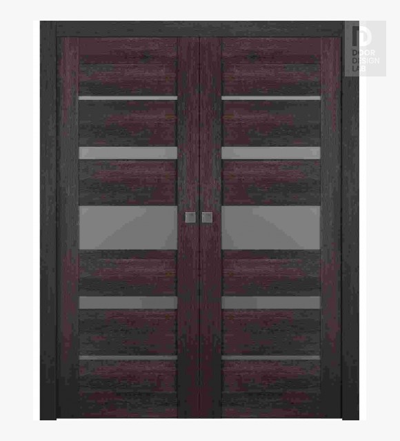 Avon 07-03 Vetro Veralinga Oak Modern Interior Double Pocket Doors by Belldinni