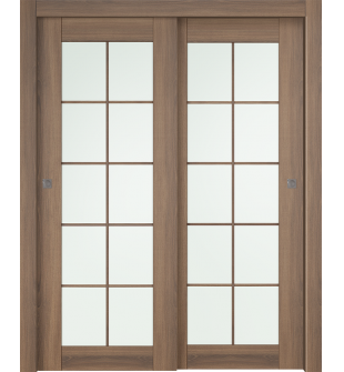 Avon 10 Lite Vetro Pecan Nutwood Bypass doors